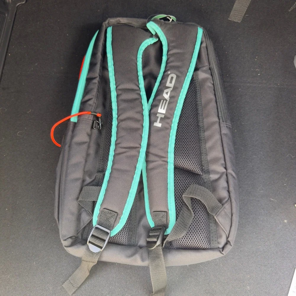 NWT HEAD Tour Tennis Pickleball Backpack Black Teal Orange Size Large